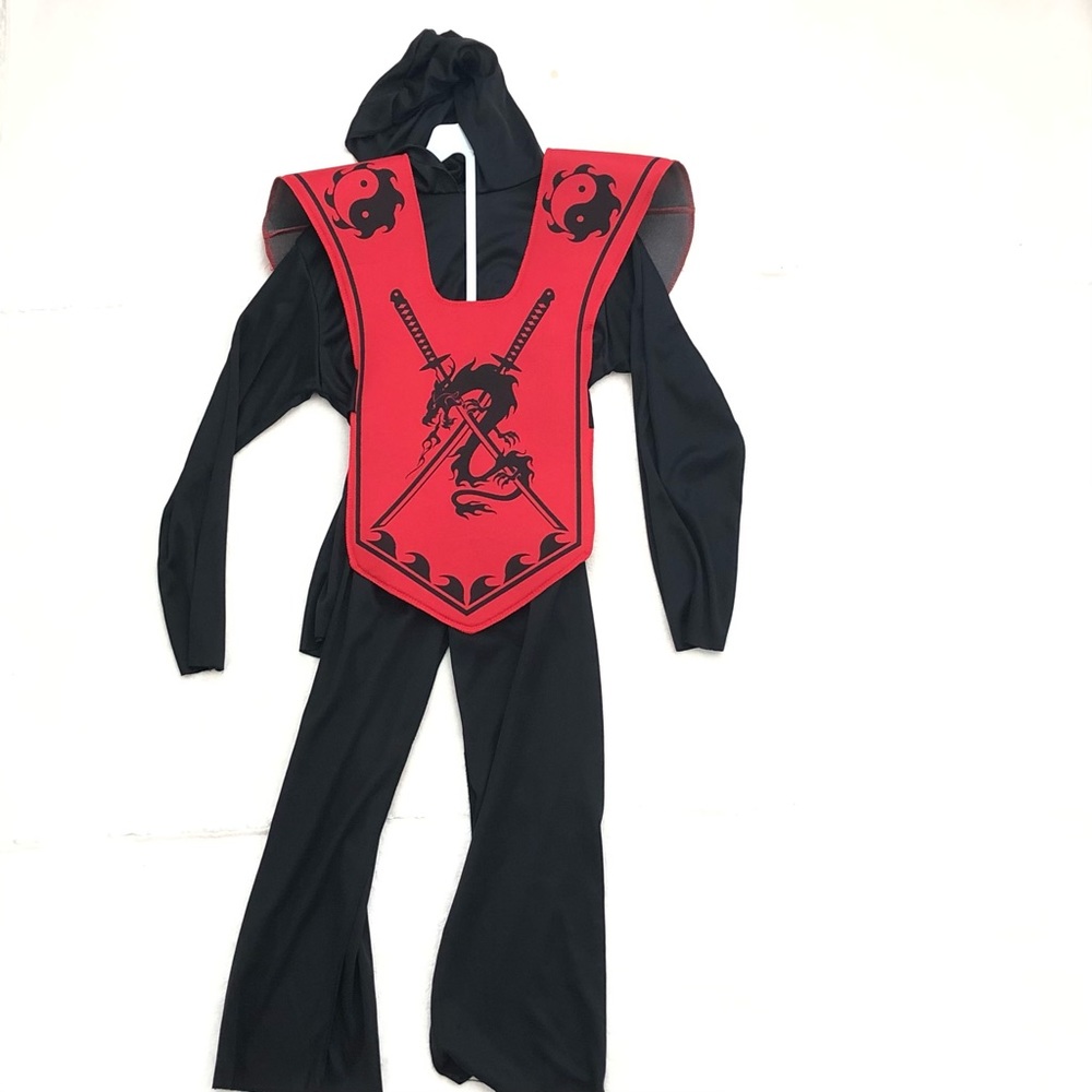 Red ninja boys costume